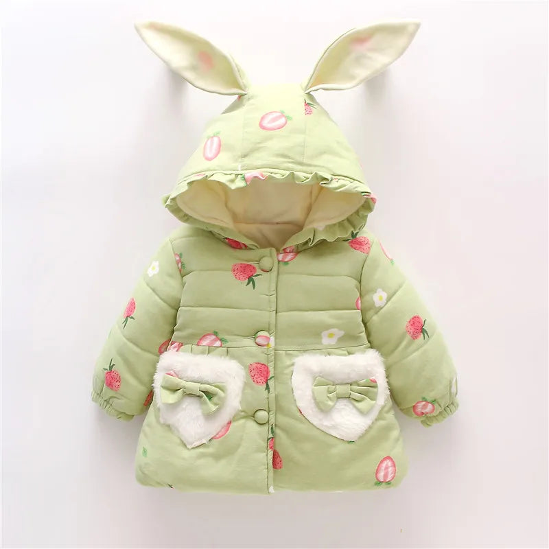 Toddler Girls Long Sleeve Printed &amp; Hooded Soft Jacket