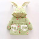 Toddler Girls Long Sleeve Printed & Hooded Soft Jacket