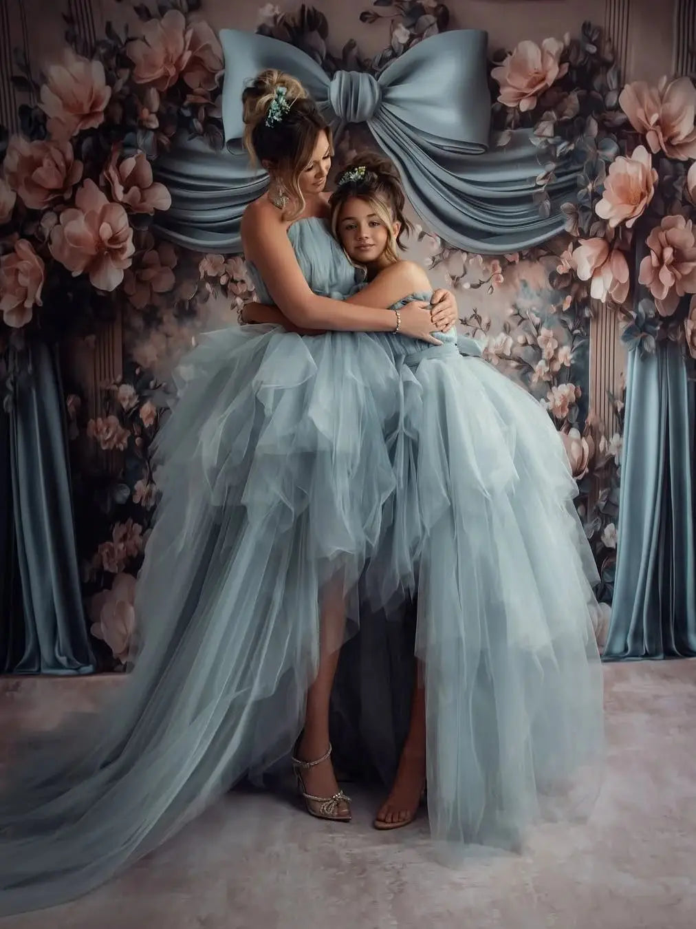 Formal Lace Design Mother Daughter Party Dresses