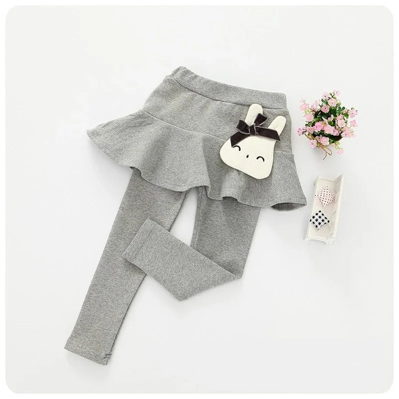 Kids Girls Lace Design Slim Skirt Trousers