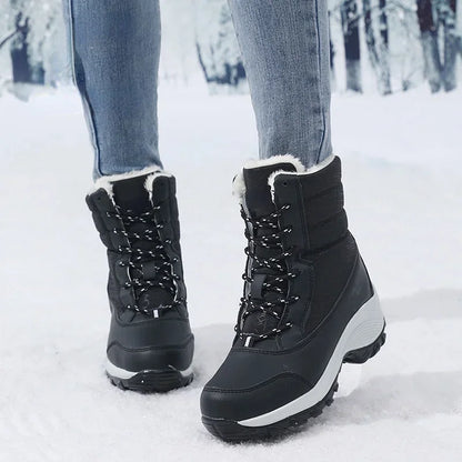 Long Plush Thickened High-Top Snow Boots for Kids