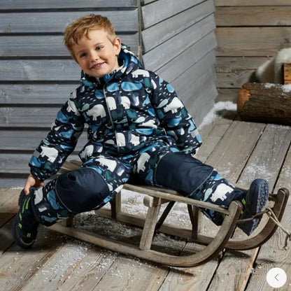 -30 One-piece Waterproof Toddler Ski Suit with Wool Clip childrensterritory