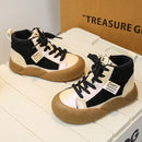 Kids Purple Black High Top Warm Furry Shoes childrensterritory