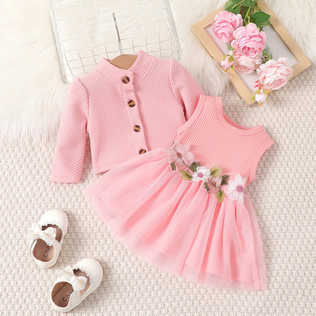 Baby Girl 2pc Birthday Party Dresses Set