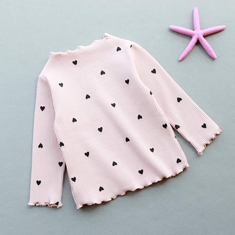 Lovely Heart Print Kids Girls Knitted Sweater childrensterritory