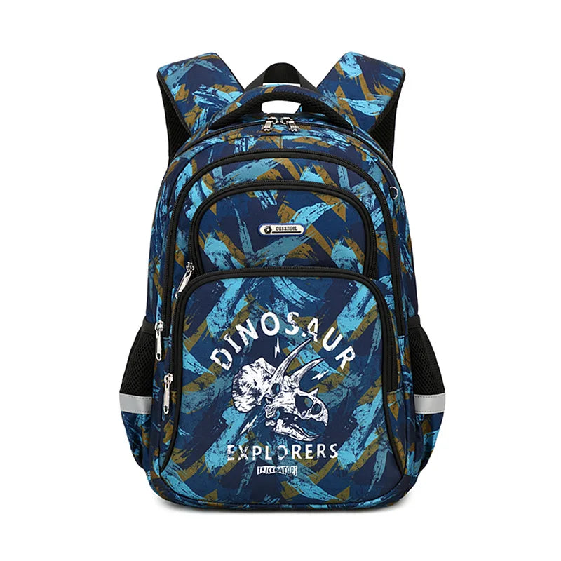 3pcs Set of Teenager Cartoon Dinosaur Anime School Bags