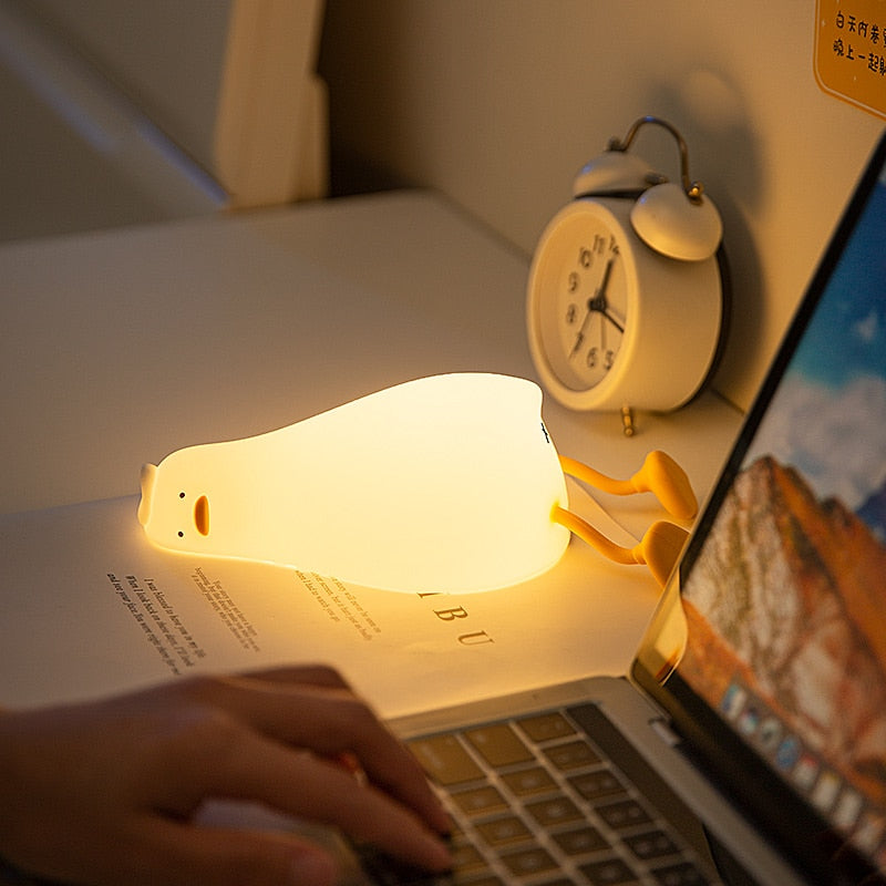 Rechargeable Lying Flat Duck LED Night Light for Kids&