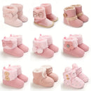 First Walker Girls Pink Warm Cute Fur Velvet Snow Boots childrensterritory