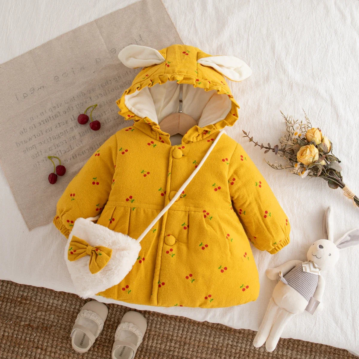 Girls Cartoon Design Winter Warm Jackets