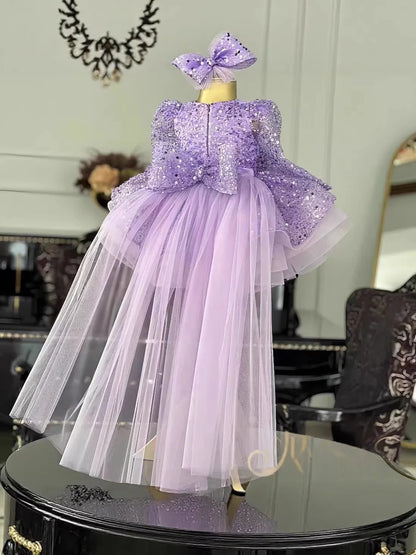 Baby/Kid Girls  Shiny Sequins Tutu Party Gown with Headbow