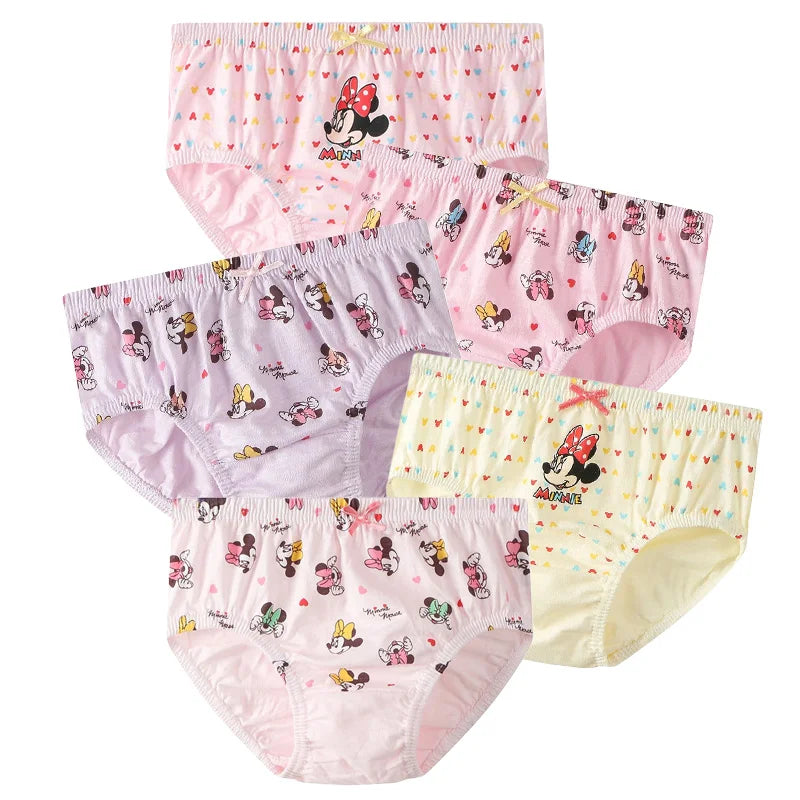 Cartoon Print 5Pcs/Set Girls Breathable Cotton Briefs