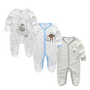 Long Sleeve Overall Printed Baby Zipper Rompers