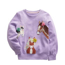 Kids Girls Cartoon Applique Warm Sweatshirts childrensterritory