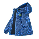 Boys Letter Print Hooded Waterproof Fleece Jackets childrensterritory