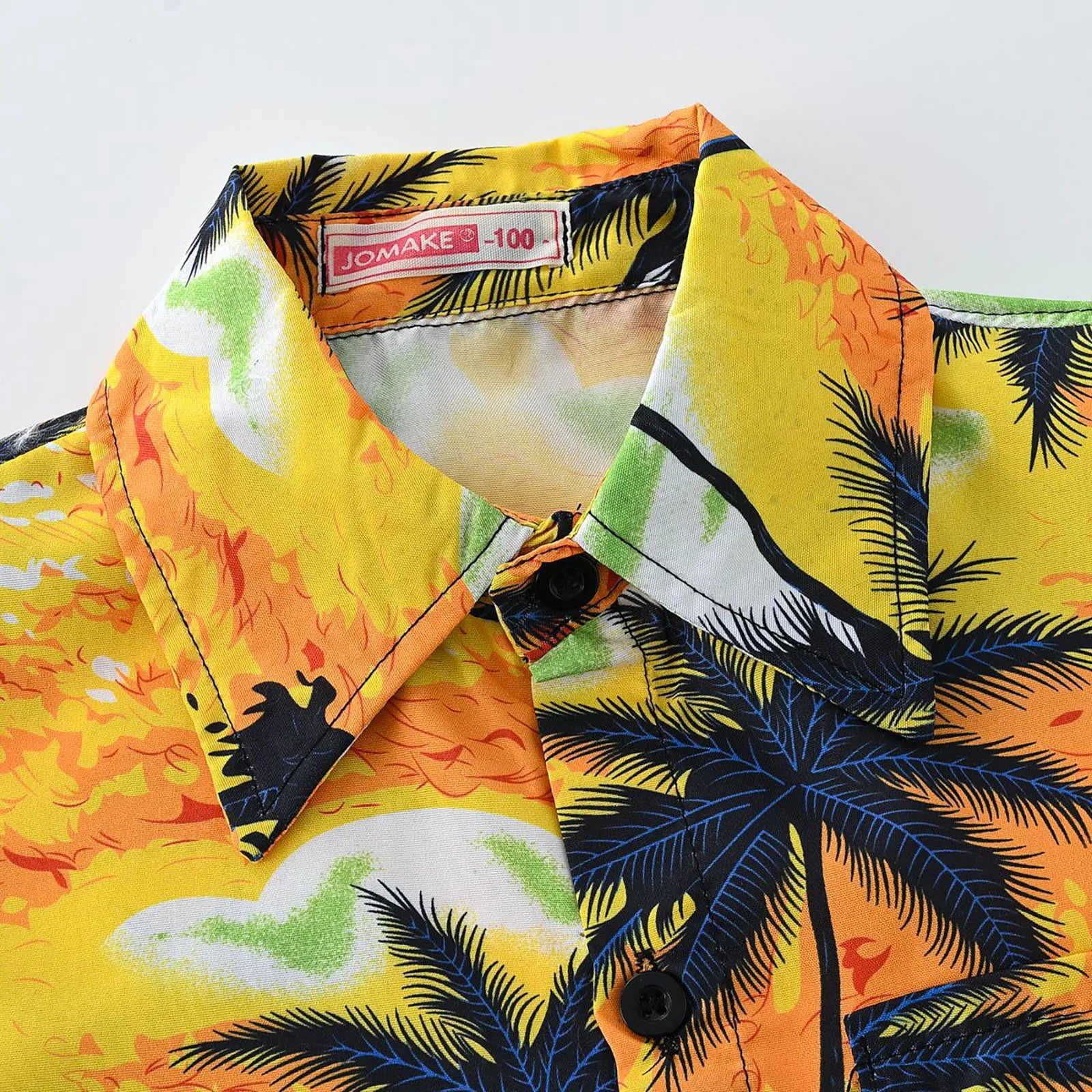 Little Unisex Three-piece Coconut Tree Print Summer Clothing Set