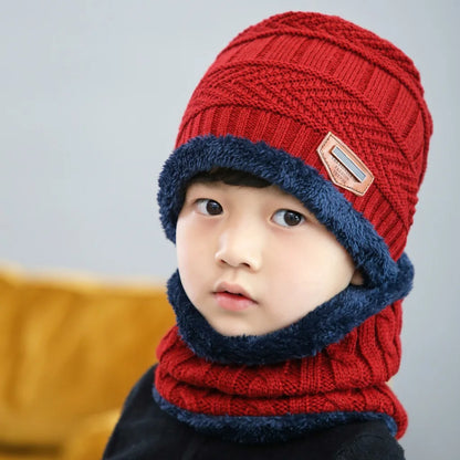 Plush Warm Winter Hat, Neck Scarf and Gloves Set for Kids childrensterritory