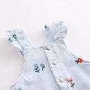 Girls Sleeveless Floral Embroidered Summer Strappy Dresses childrensterritory