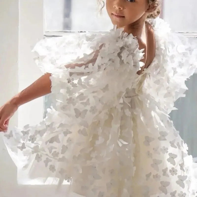 Little Girl Butterfly Design Pageant Party Birthday Dresses childrensterritory