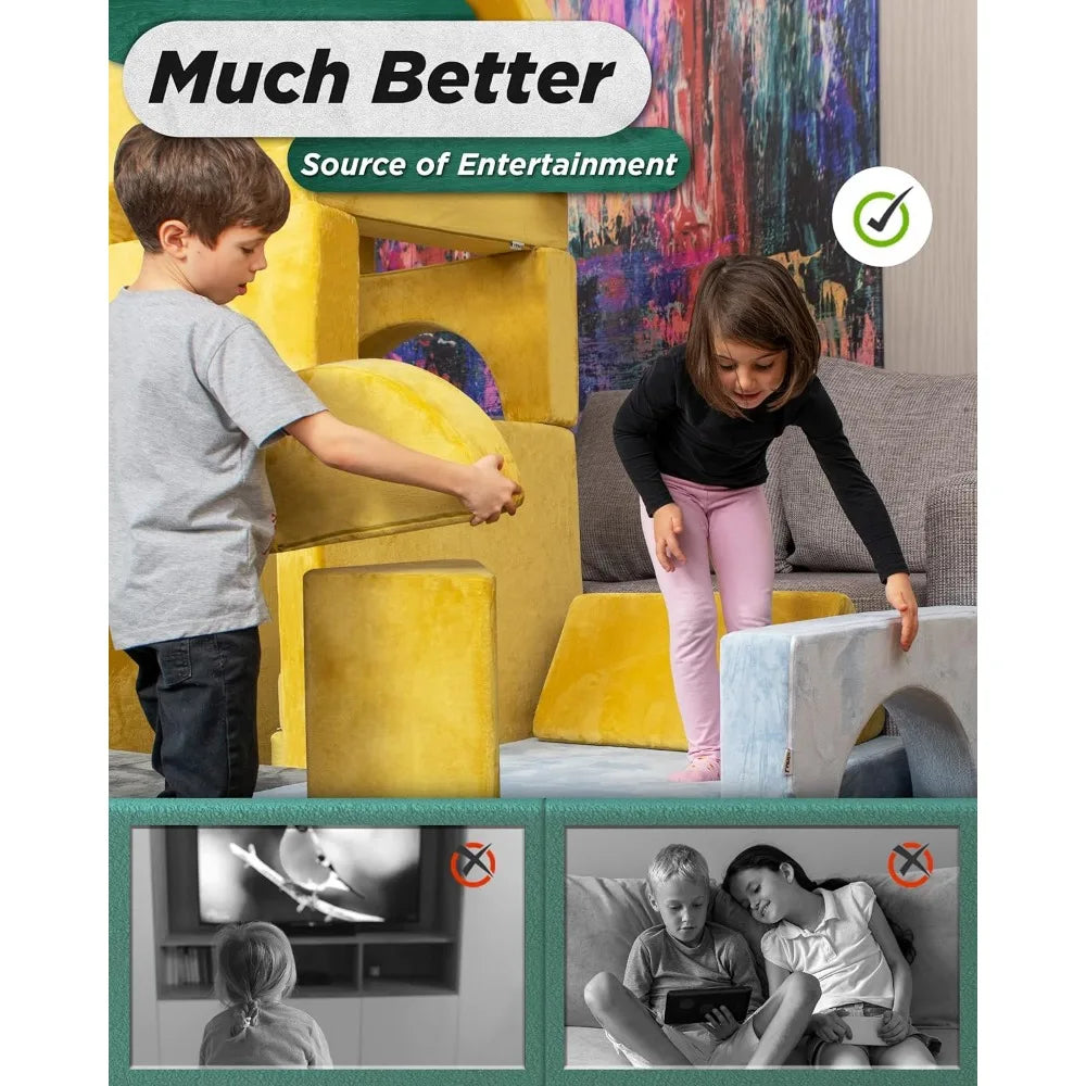 14pcs Modular Kids Play Couch for Bedroom and Playroom childrensterritory