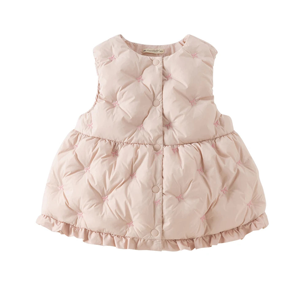 Waterproof Sleeveless Little Girls Cotton Down Jackets