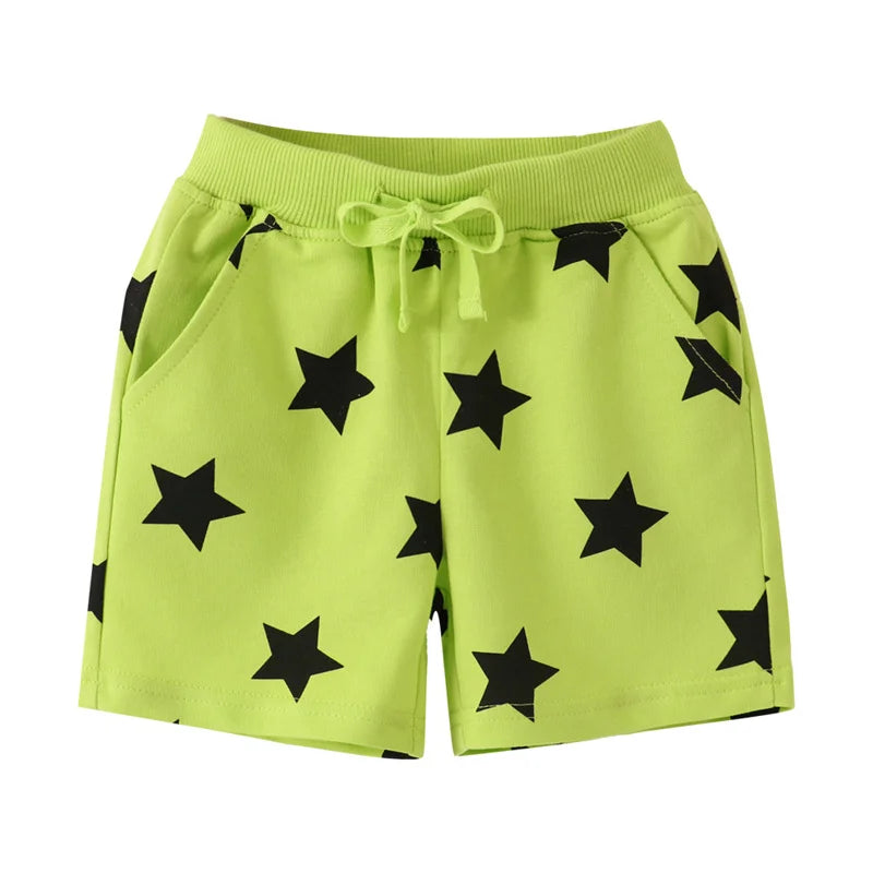 Cartoon Print Summer Drawstring Shorts For Boys Girls