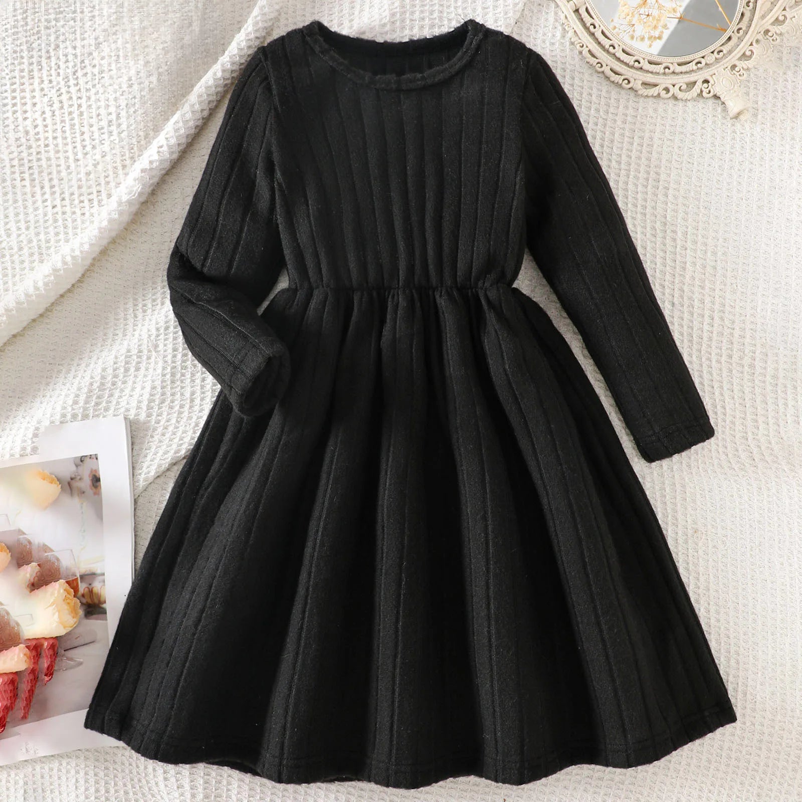 Girls’ Long-Sleeve Elegant Winter Dresses