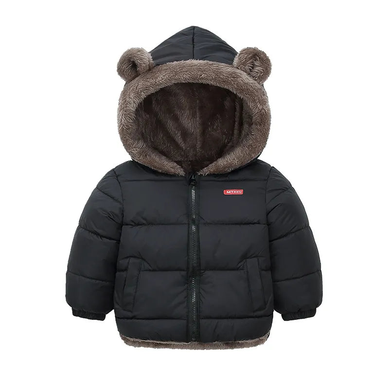 Thick Fleece Cashmere Padded Warm Hooded Jackets for Kids childrensterritory