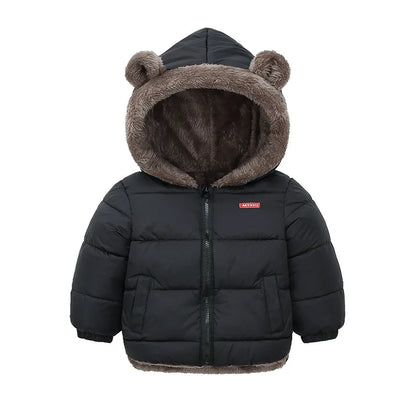Thick Fleece Cashmere Padded Warm Hooded Jackets for Kids childrensterritory
