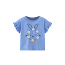 Kids Girls Cartoon Unicorns Design Summer Cotton Tees