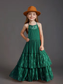 Girls Sleeveless Long Princess Dresses childrensterritory