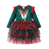 Kids Girls Reindeer Print Christmas Party Dress childrensterritory