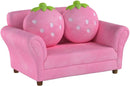 Upholstered Two-seater Toddler Sofa with Strawberry Pillows