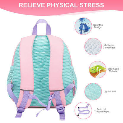 3D Cartoon Deisgn Kids School Backpacks with Traction Line childrensterritory