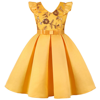 Beading Flower Design Wedding Party Tutu Dresses for Girls childrensterritory