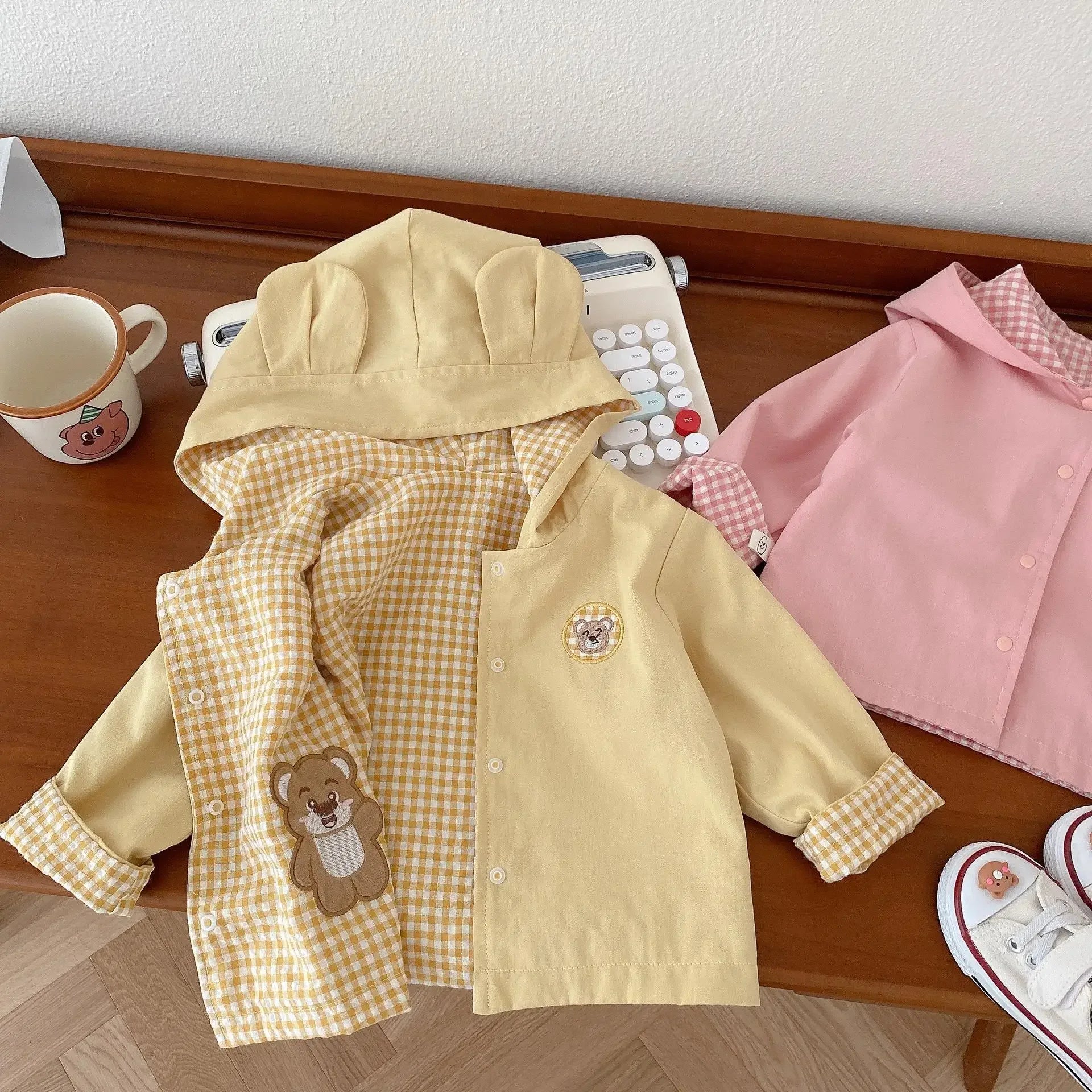 Kids' Full Sleeves Bunny Bear Design Winter Jackets