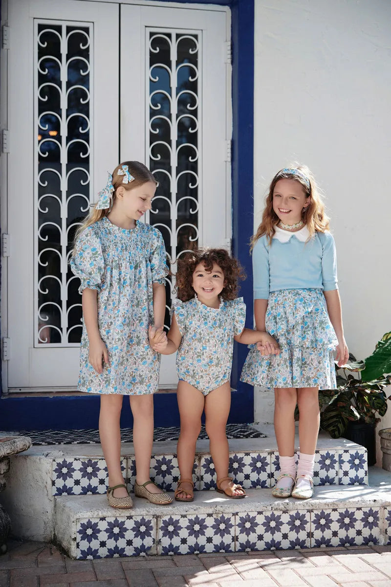 Sister and Brother Matching Cotton Floral and Knitted Clothes Set childrensterritory