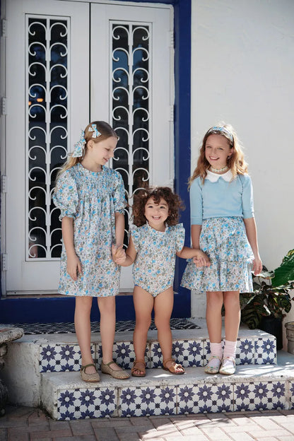 Sister and Brother Matching Cotton Floral and Knitted Clothes Set childrensterritory