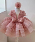 Sequined Tiered Tulle Luxury Wedding Party Dress for Girls childrensterritory