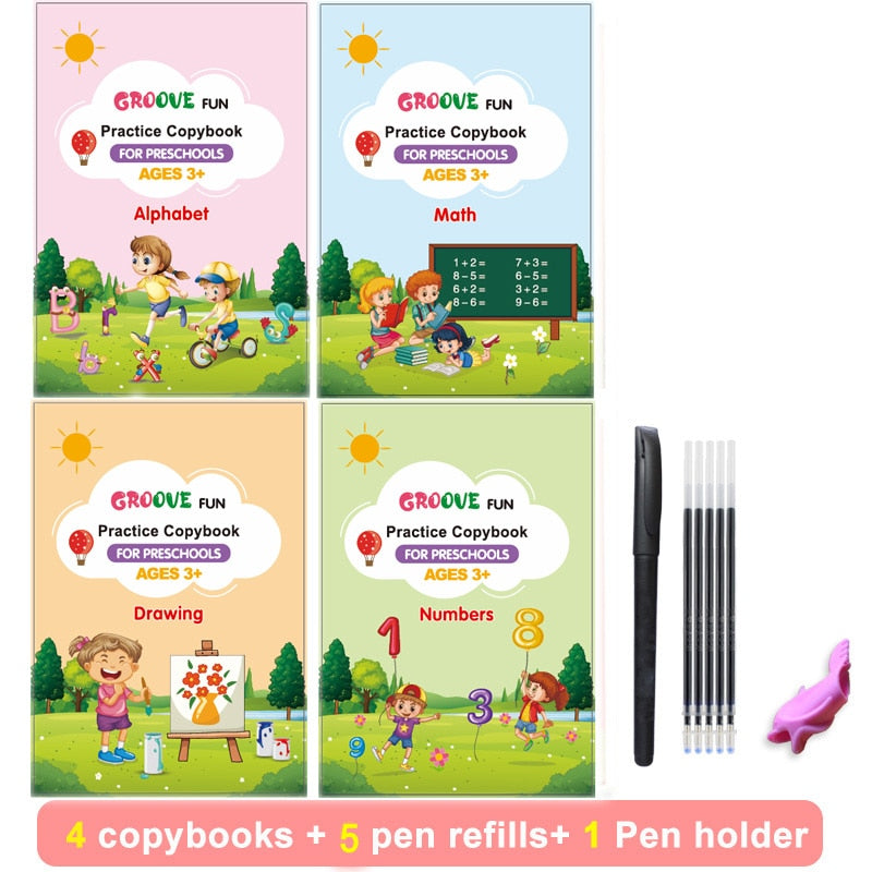 Reusable Writing Practice Set of 4 Magic Copybooks childrensterritory