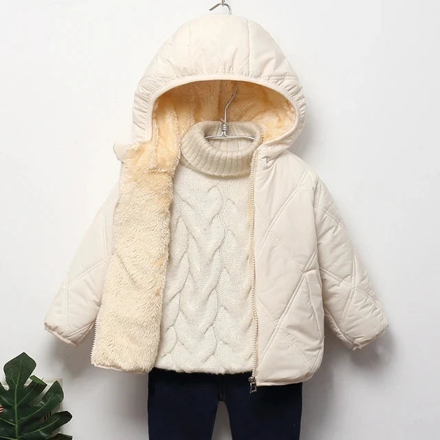 Kids' Solid-Colour Long-Sleeved Winter Jackets