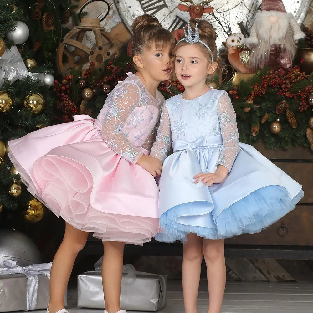 Kids Girls Sequins Princess Ball Gown for Prom Party