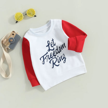 Kids Boys Girls Letters Print Long Sleeve Sweatshirt Tops