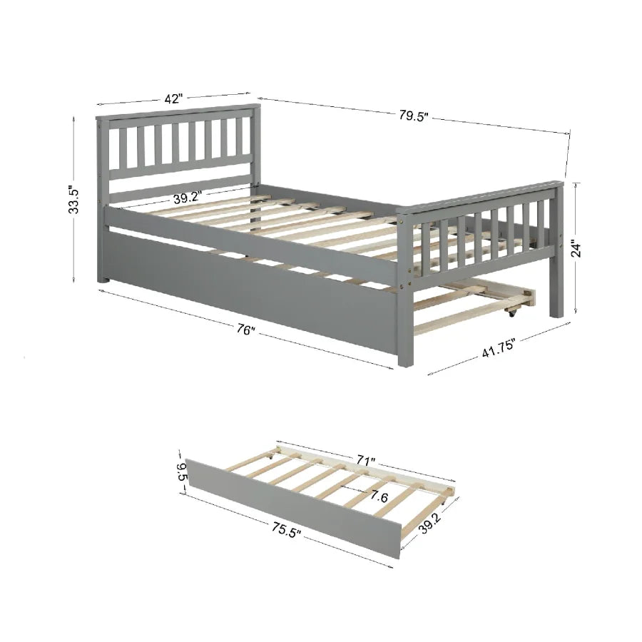 Twin Bed Frame with Headboard and Footboard childrensterritory