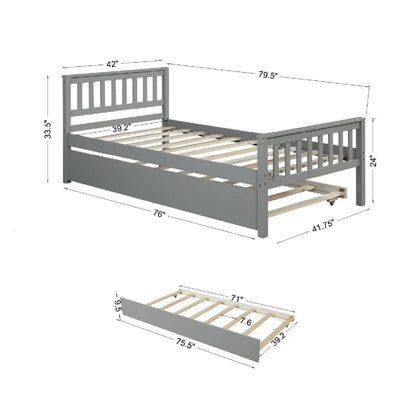 Twin Bed Frame with Headboard and Footboard childrensterritory