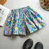Kids Girls Floral Wide-Leg Beach Shorts for Summer childrensterritory