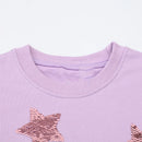 Little Girls Cartoon Stars Design Long Sleeves Mesh Dress childrensterritory
