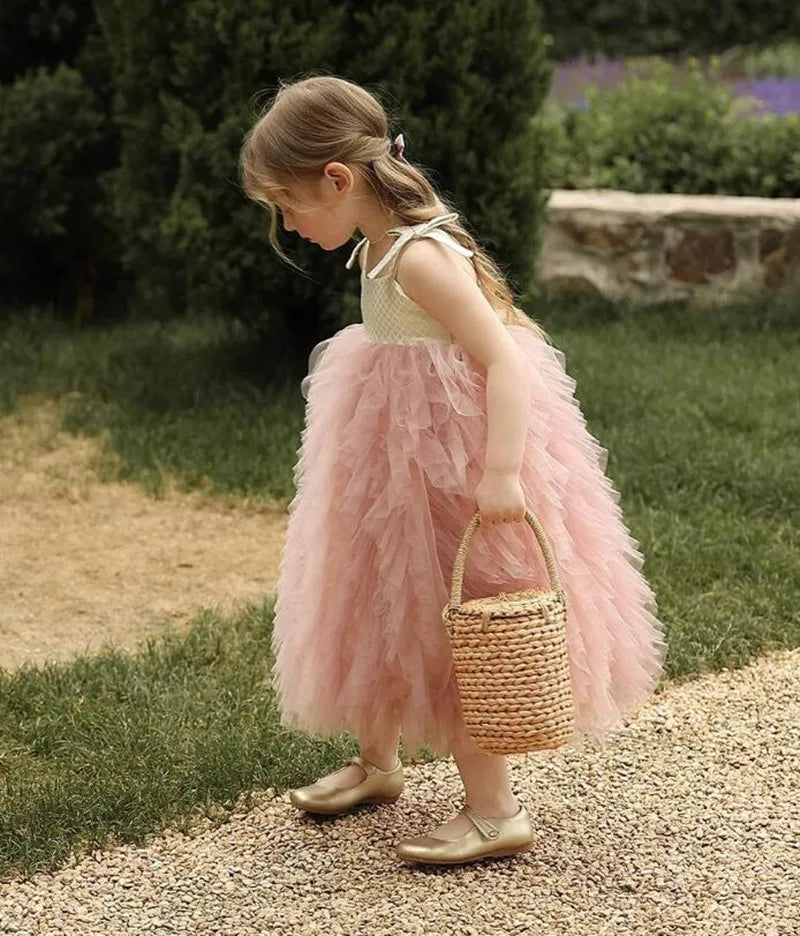 Baby/Kid Girls Pink A-Line Tulle First Communion Dress childrensterritory