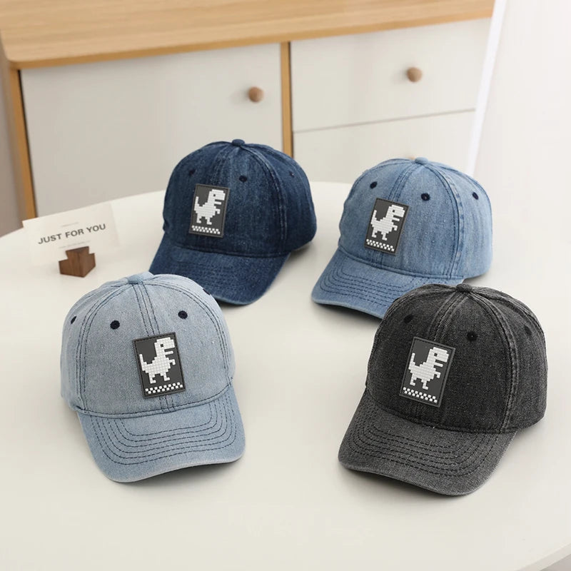 Kids Boys Cartoon Dinosaurs Design Adjustable Sports Hats childrensterritory