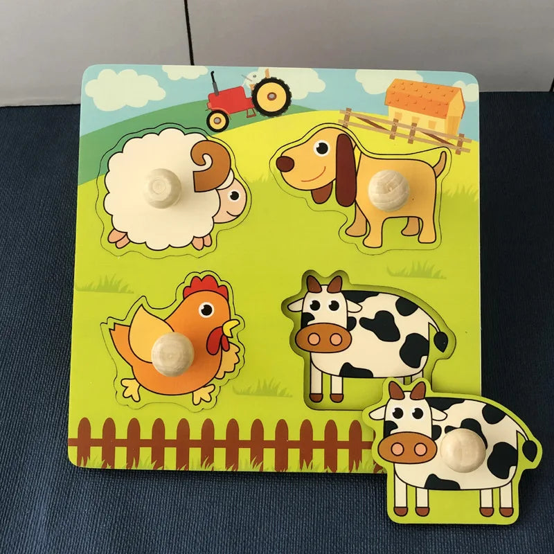 Kids Shape Matching Wooden Puzzle Educational Toys childrensterritory