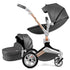 2 in 1 Rotateable, PU Leather Luxury Baby Stroller childrensterritory